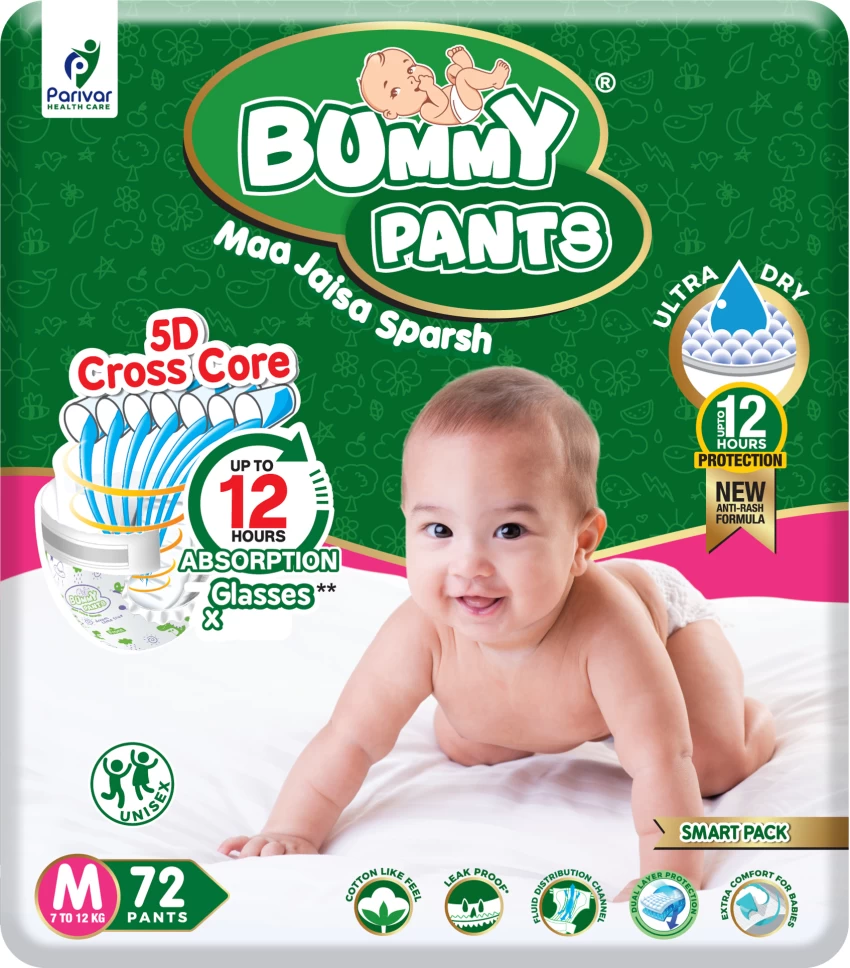 LuvLap Diaper Pants Medium (MD) 7 to 12Kg, Super Jumbo Pack (72 Count x 2 =  144 Count), Baby Diaper Pants, with Aloe Vera Lotion for rash protection,  with upto 12 Hour protection – Luvlap Store