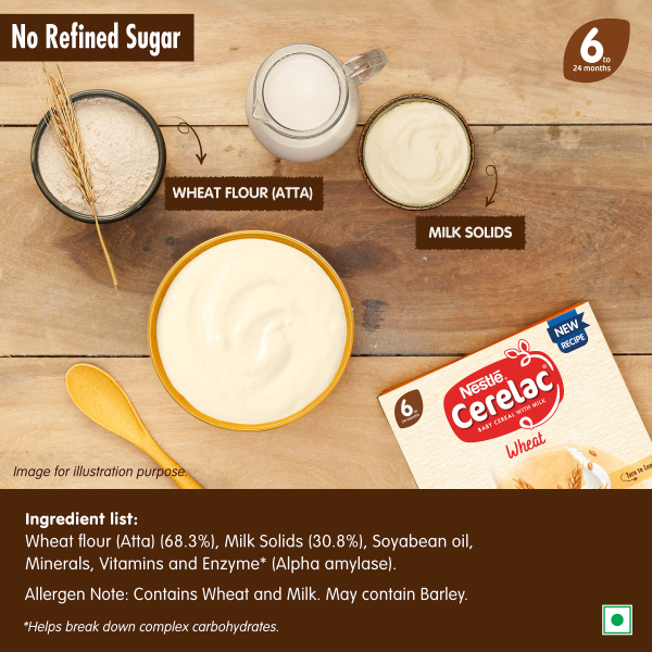 Nestle Cerelac Baby Cereal No Refined Sugar - Wheat (6 - 24 M) 300gm - Image 4