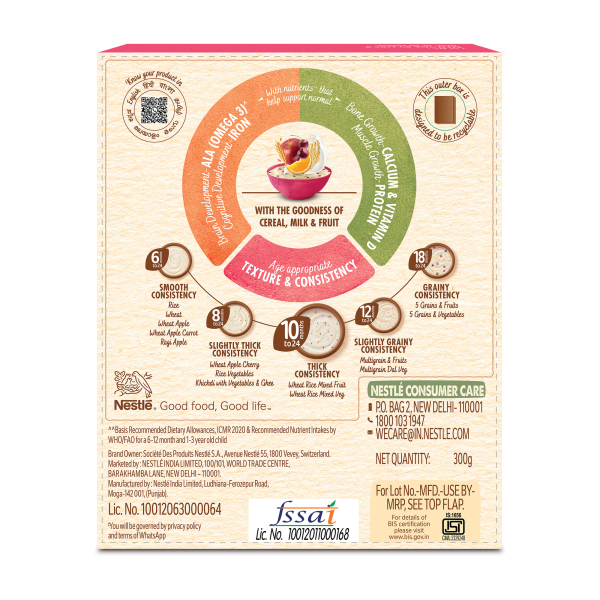 Nestle Cerelac Baby Cereal With Milk (10 to 24 M) Wheat Rice Mixed Fruit 300gm - Image 2
